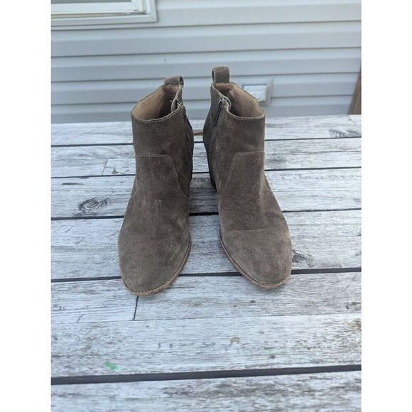 Madewell The Brenner‎ Stacked Heel Ankle Boots women's size 7 brown leather - Picture 2 of 10